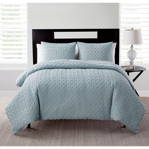 VCNY Home - Full/Queen Comforter Set, Textured Basketweave Bedding with Matching - Picture 2 of 6